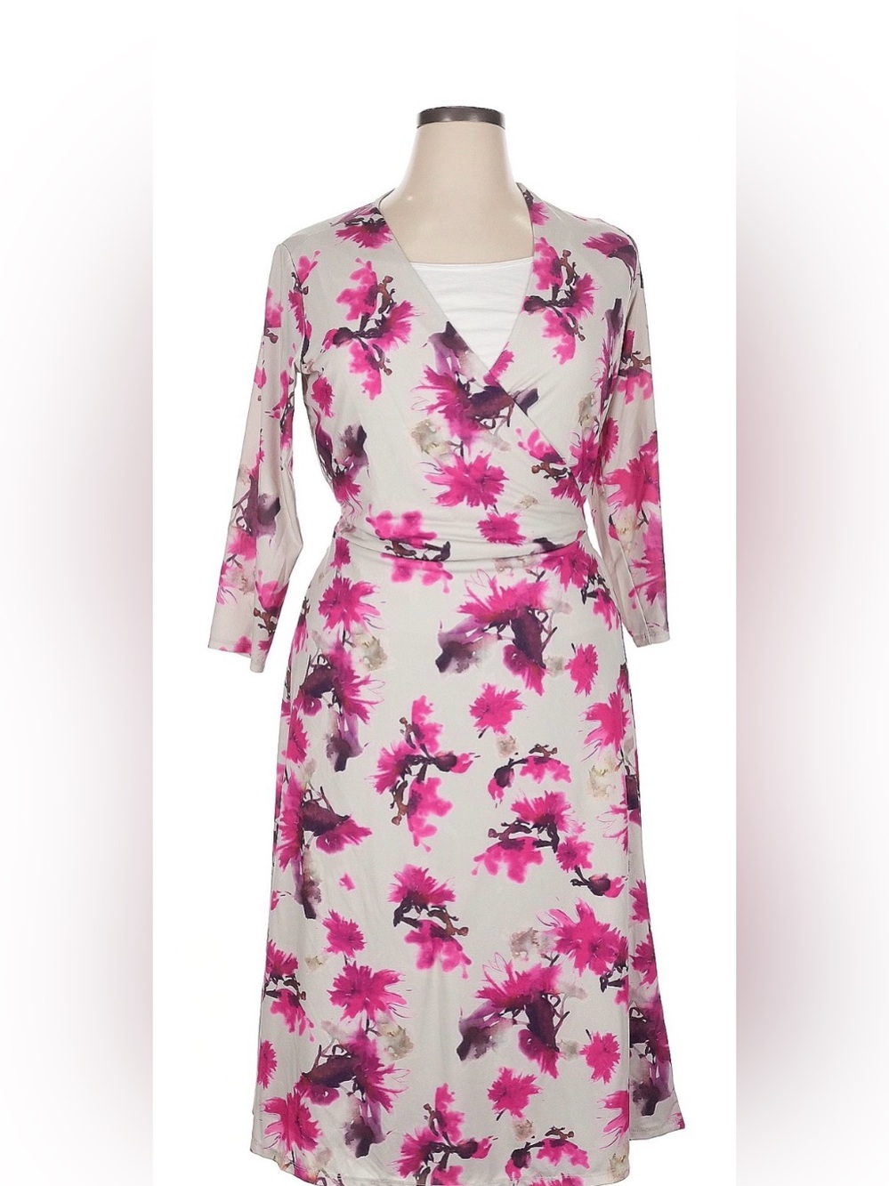 MYNT 1792 Pink & White Floral Wrap Dress